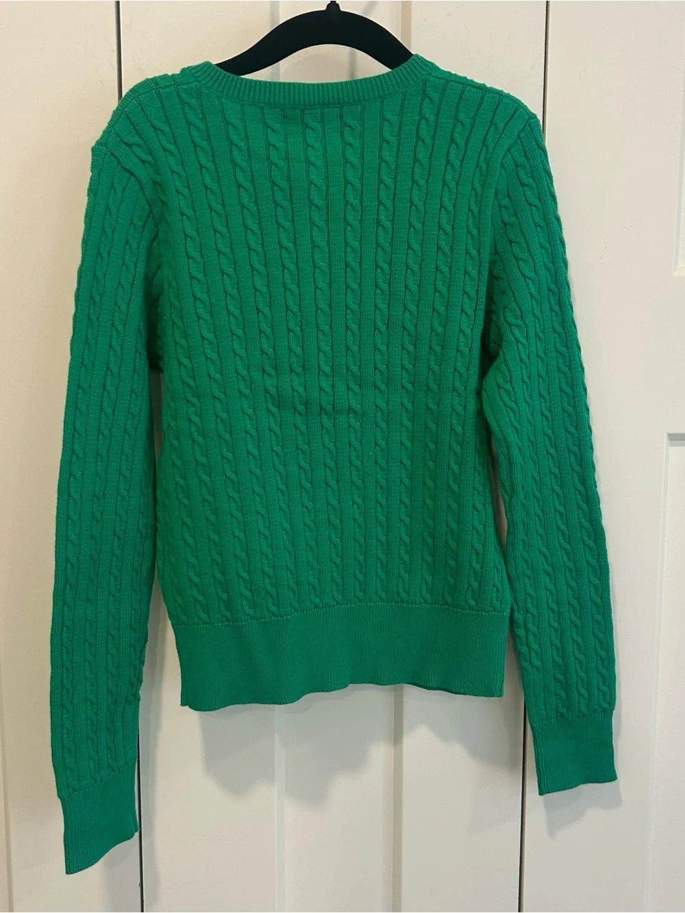 NWT Polo Ralph Lauren Girl's Green Mini-Cable Knit Cotton Cardigan Size S (7)